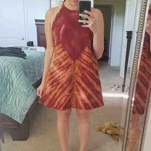 Tie dye apron style tunic shirt